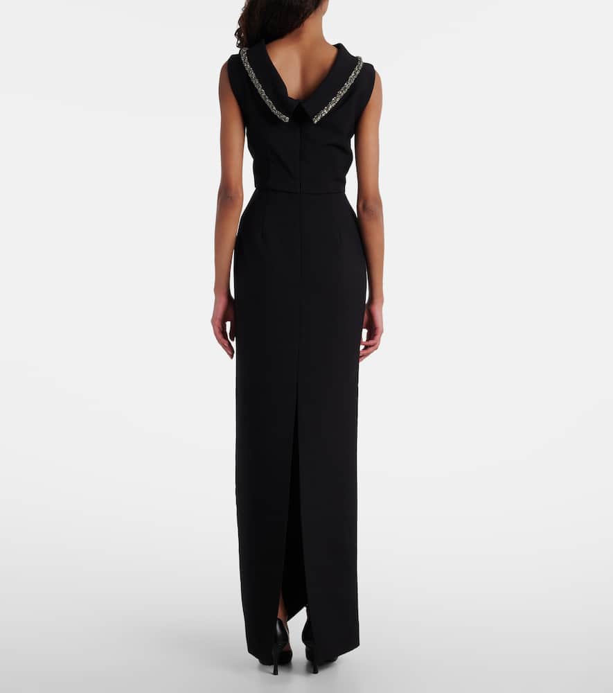 Embellished crêpe gown