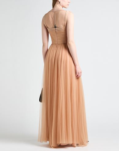 Elisabetta Franchi Woman Maxi dress Apricot Size 6 Polyamide, Cotton, Elastane