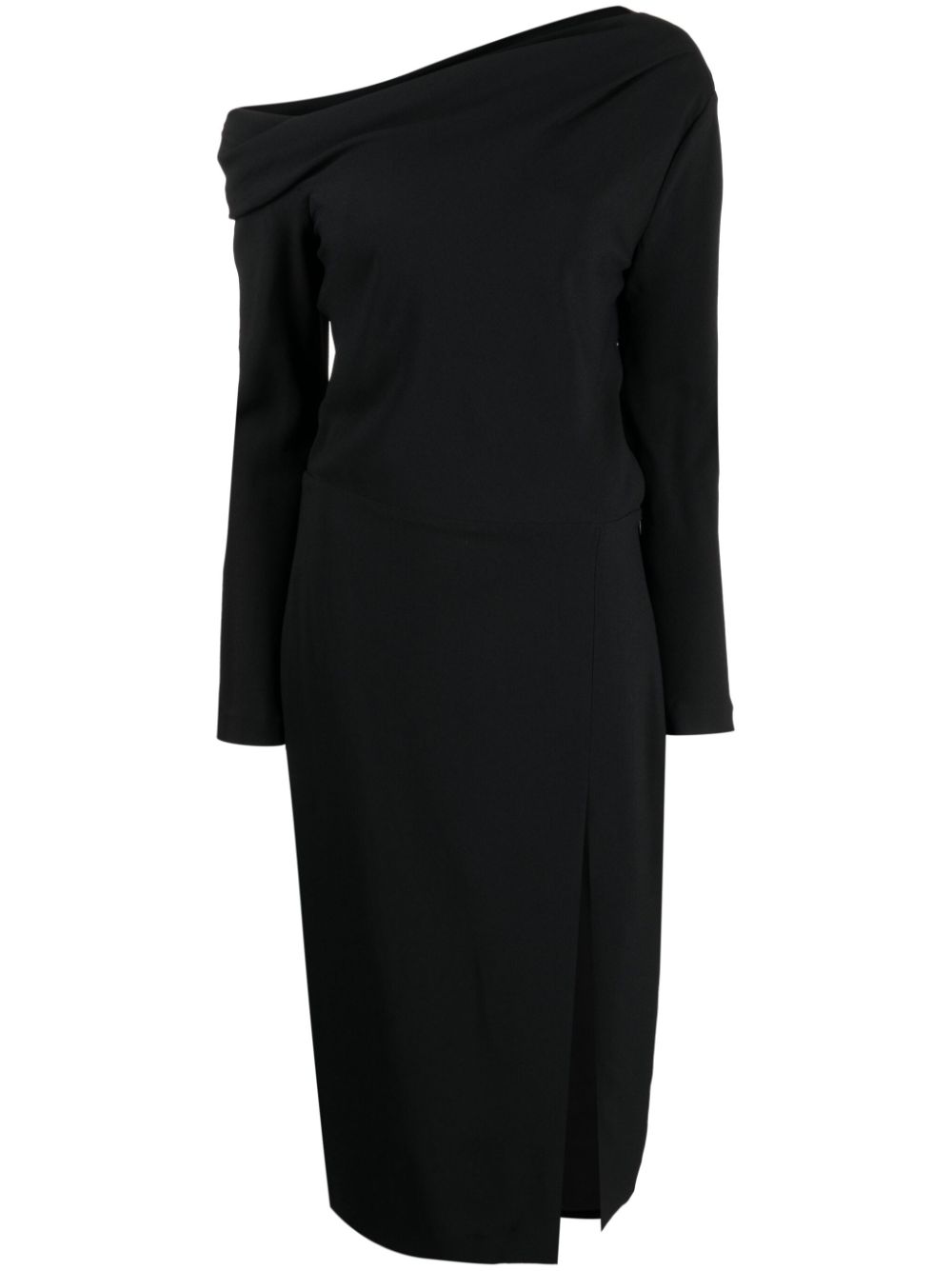 Off-shoulder midi dress - Black