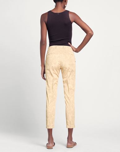 Woman Pants Beige Size 6 Cotton, Elastane