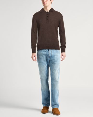 Lab Man Sweater Dark brown Size L Merino Wool, Superkid mohair, Cashmere