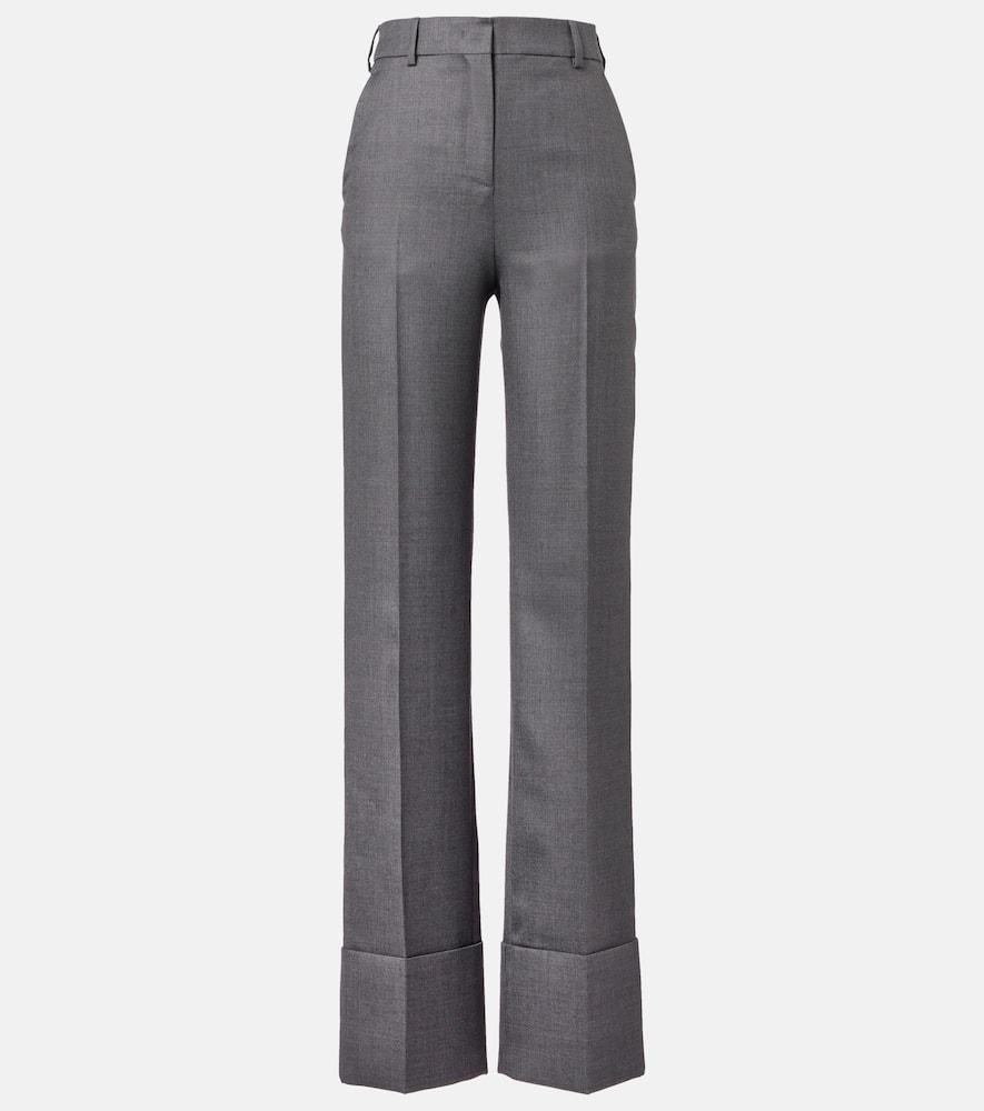 High-rise wool straight pants