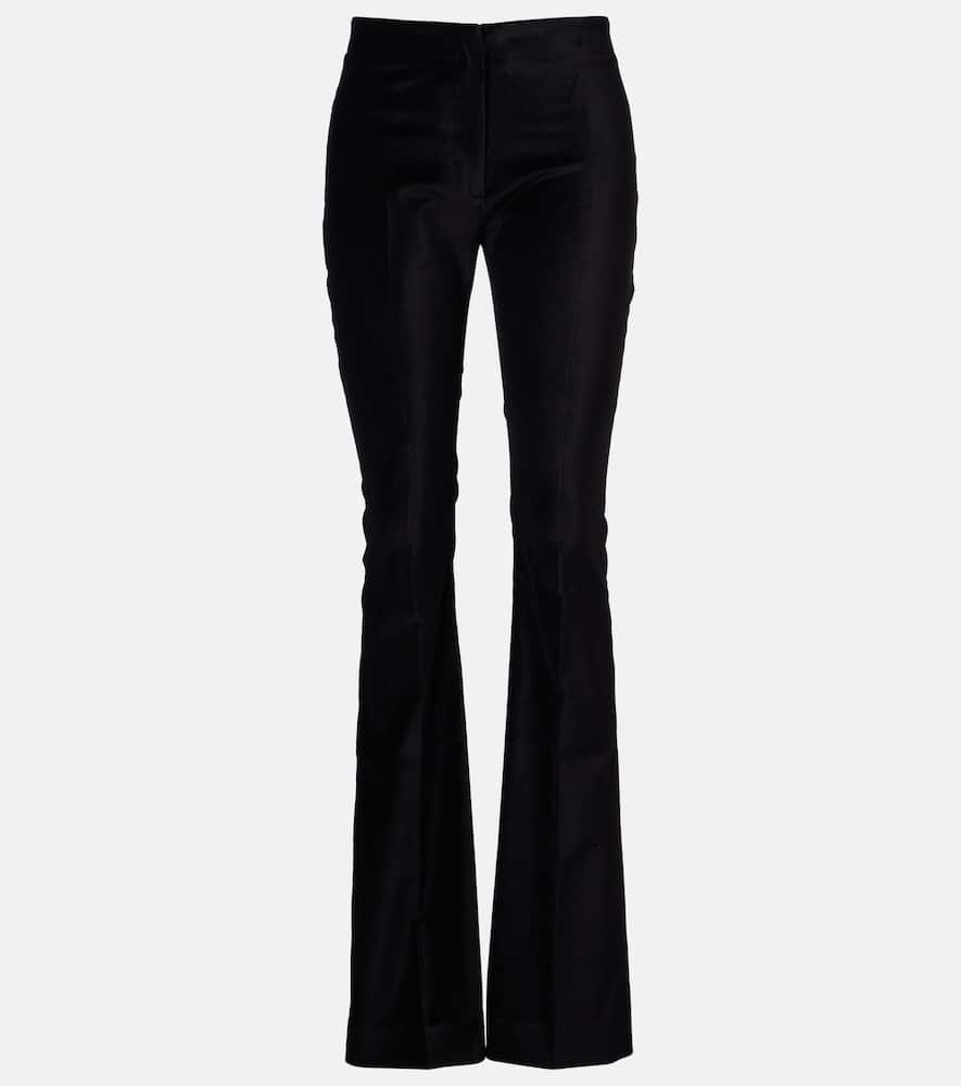 Roux cotton-blend velvet flared pants