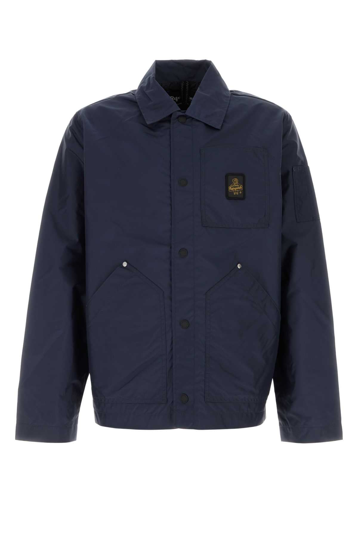 Nylon Harrington Jacket — Navy