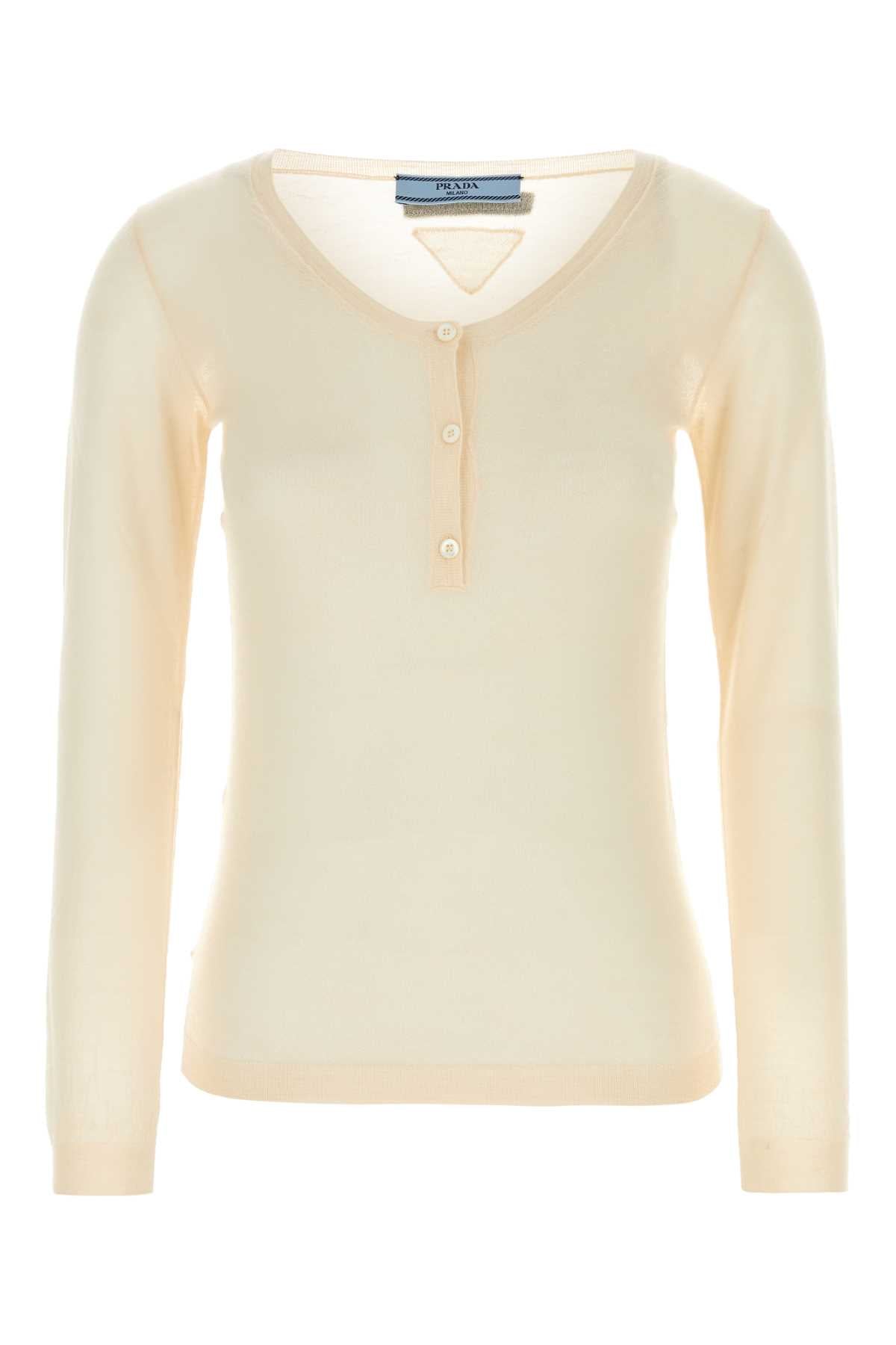 Cashmere Silk Blend Sweater — Beige