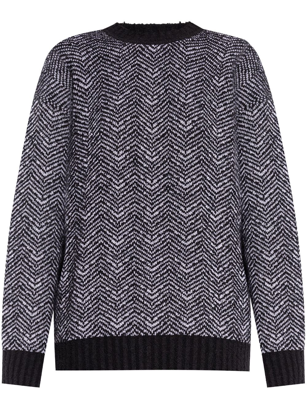 Chevron-pattern jumper - Black