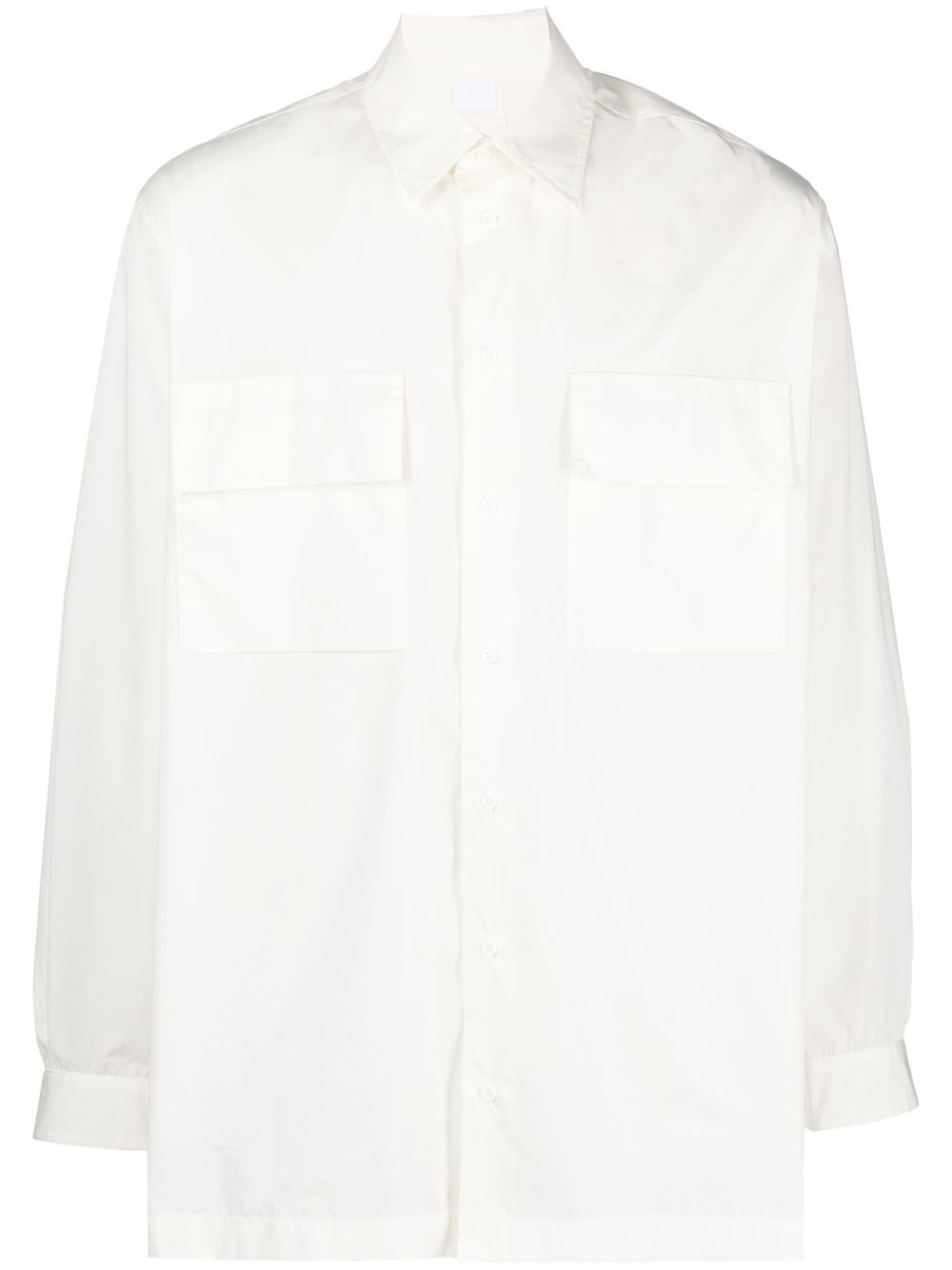 Button-up patch pocket shirt - White