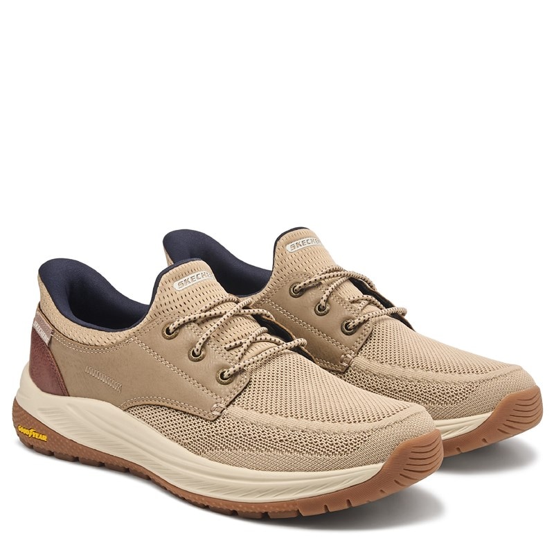 Men's Slip-Ins Alden Bungee Lace Goodyear Slip On Shoes (Taupe)