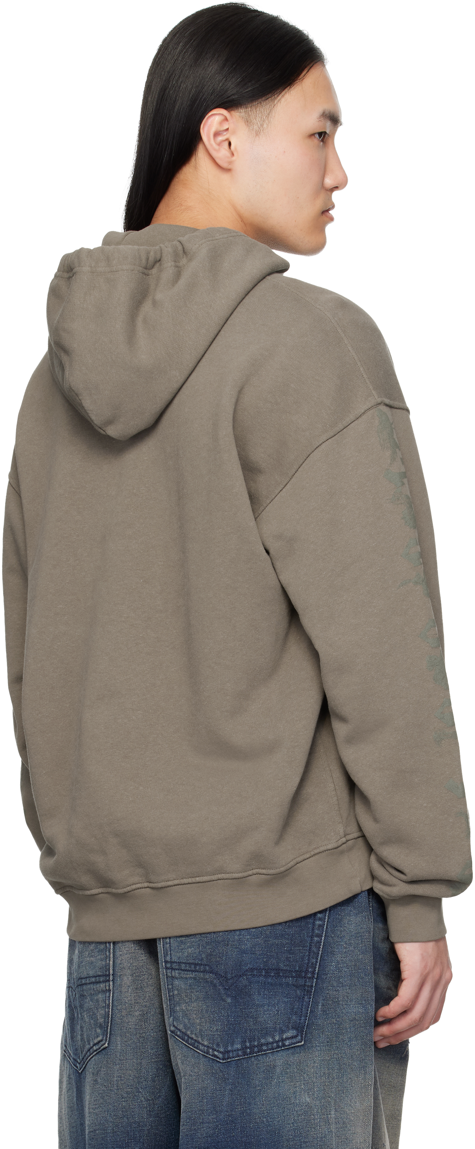 Brown Griffin Print Treated Hoodie
