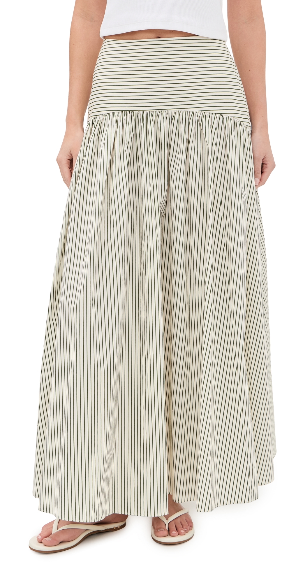 Procida Skirt Chive Stripe