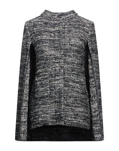 Woman Cape Charcoal Size M Wool, Cotton, Viscose, Linen