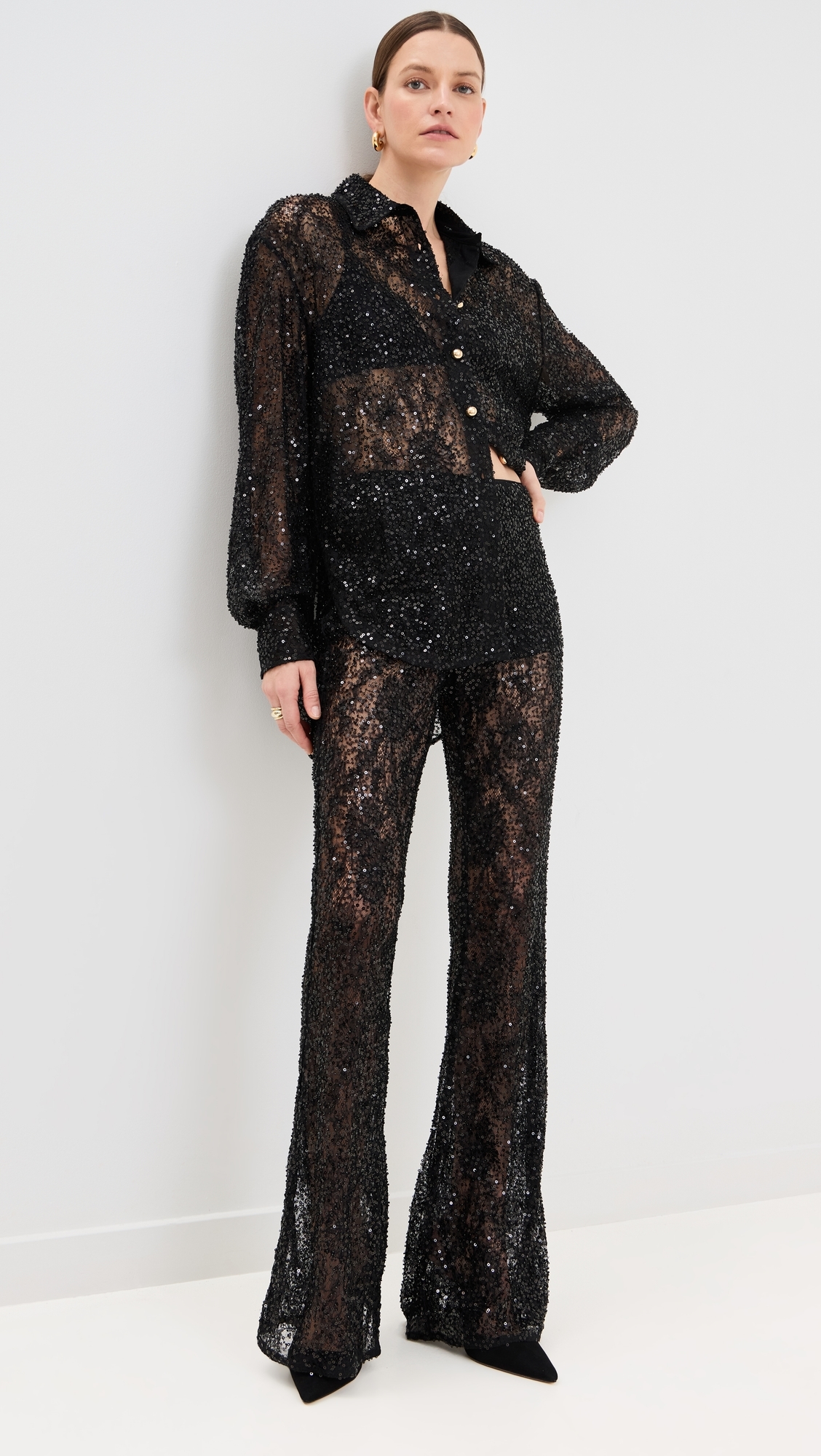 Lennon Embroidered Pants Noir