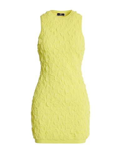Woman Mini dress Lime green Size 6 Viscose, Polyamide, Cotton, Elastane