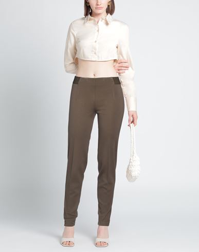Woman Pants Military green Size 6 Viscose, Polyamide, Elastane