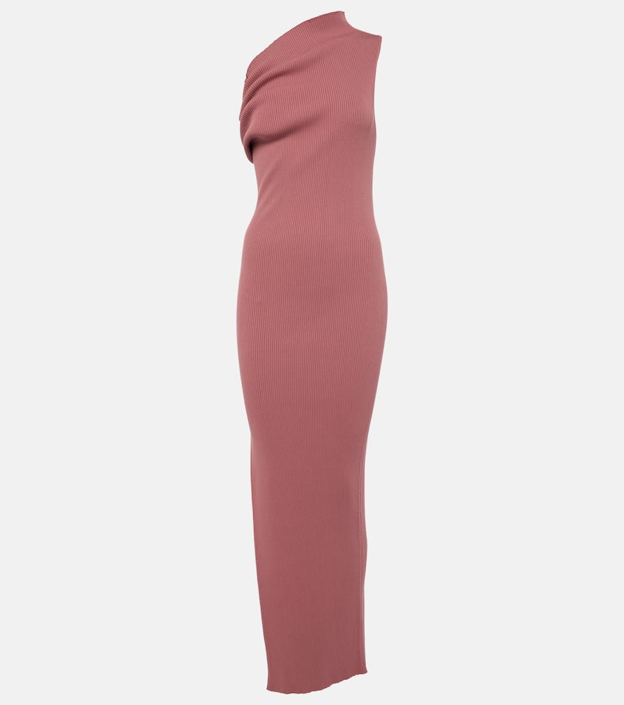 One-shoulder jersey maxi dress