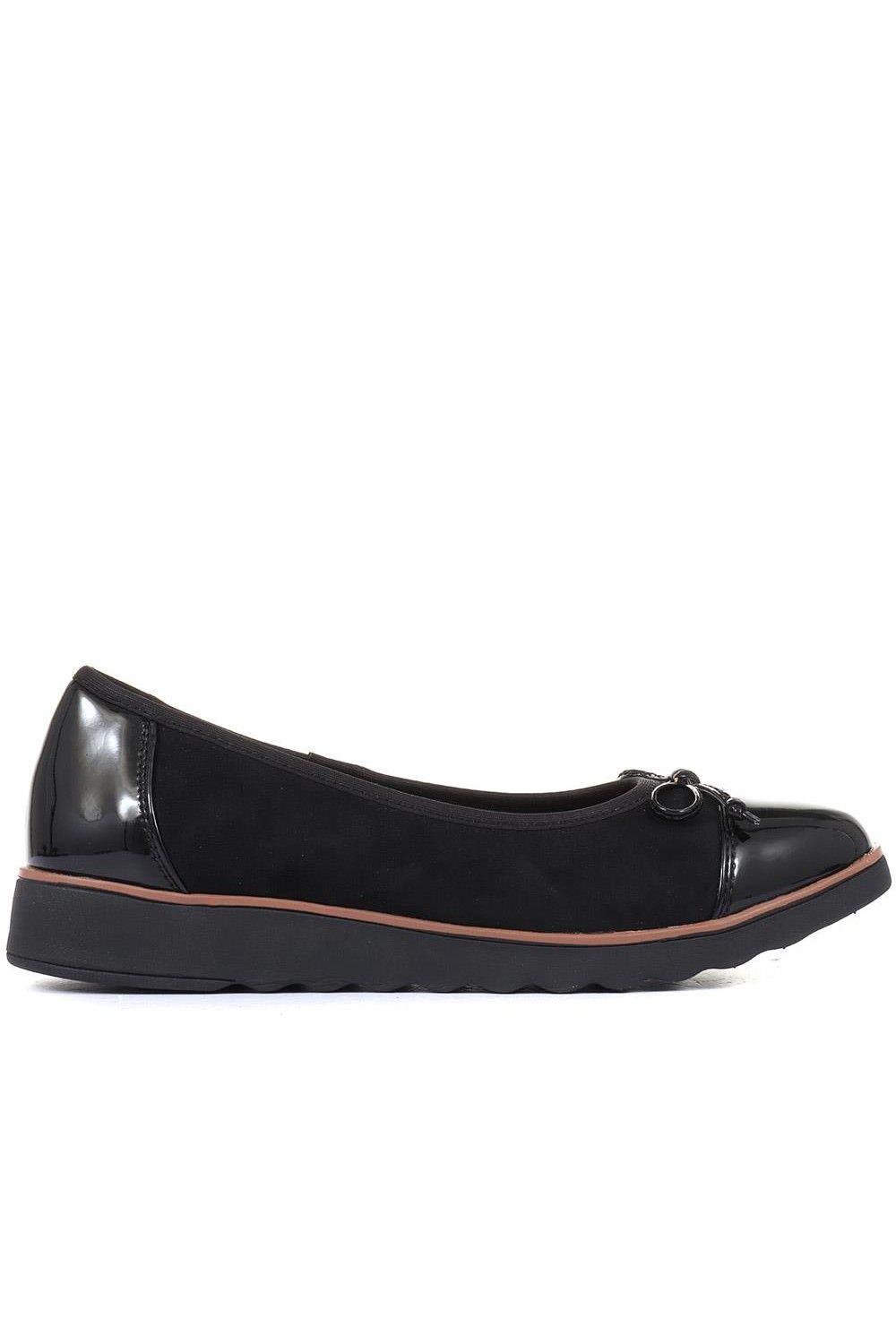 Pavers Women's Lightweight Ballet Pumps Flat in Jet Black