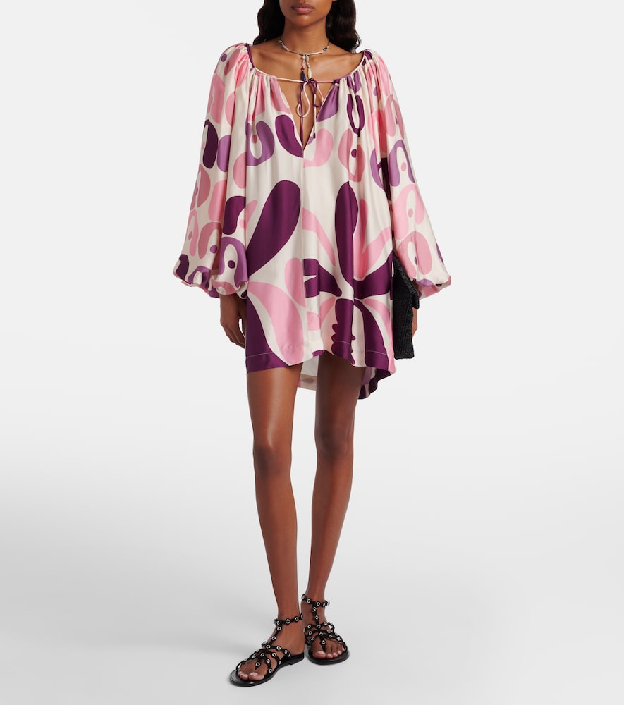 Printed satin minidress