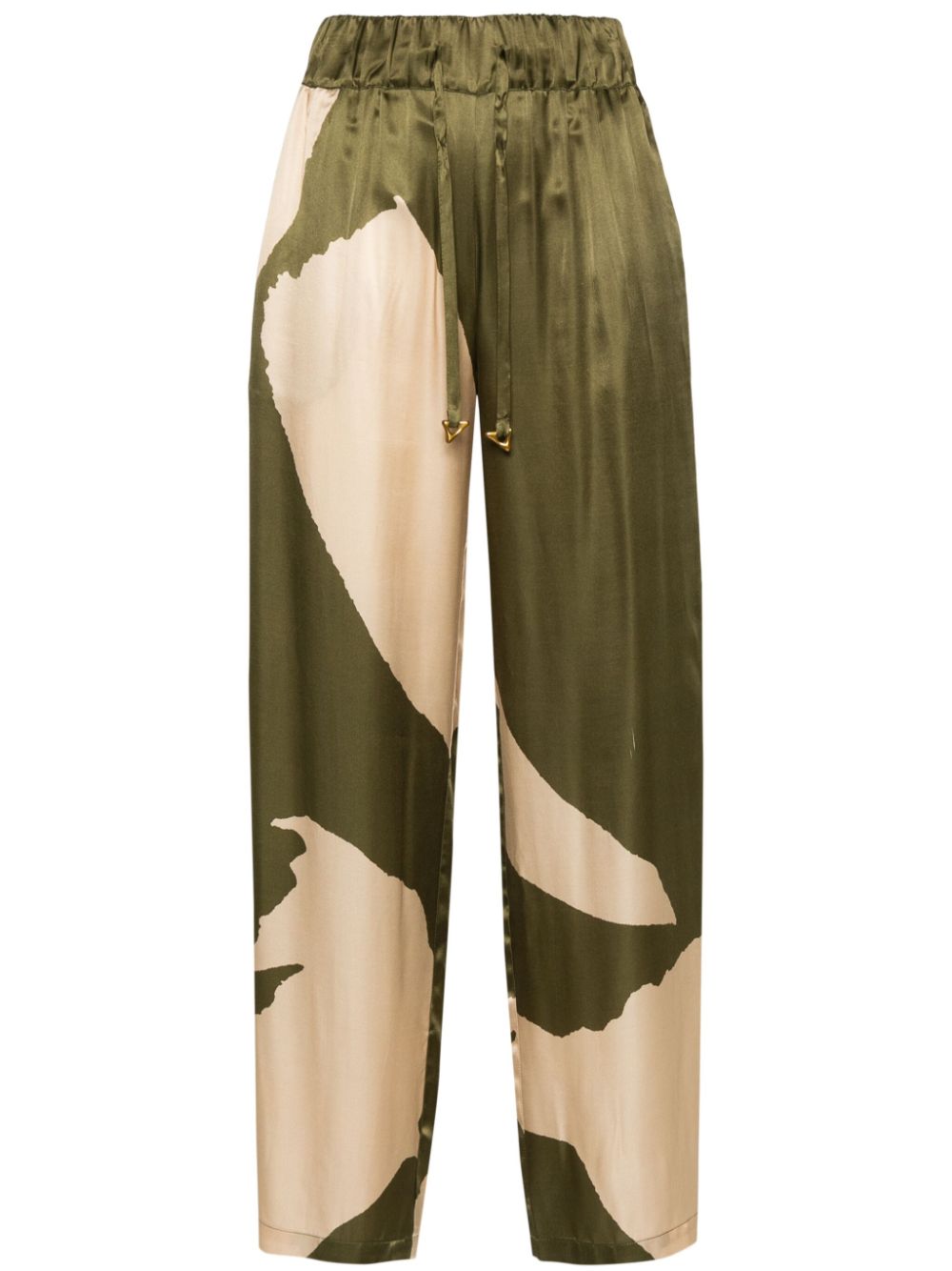 Aurora satin tapered trousers - Green