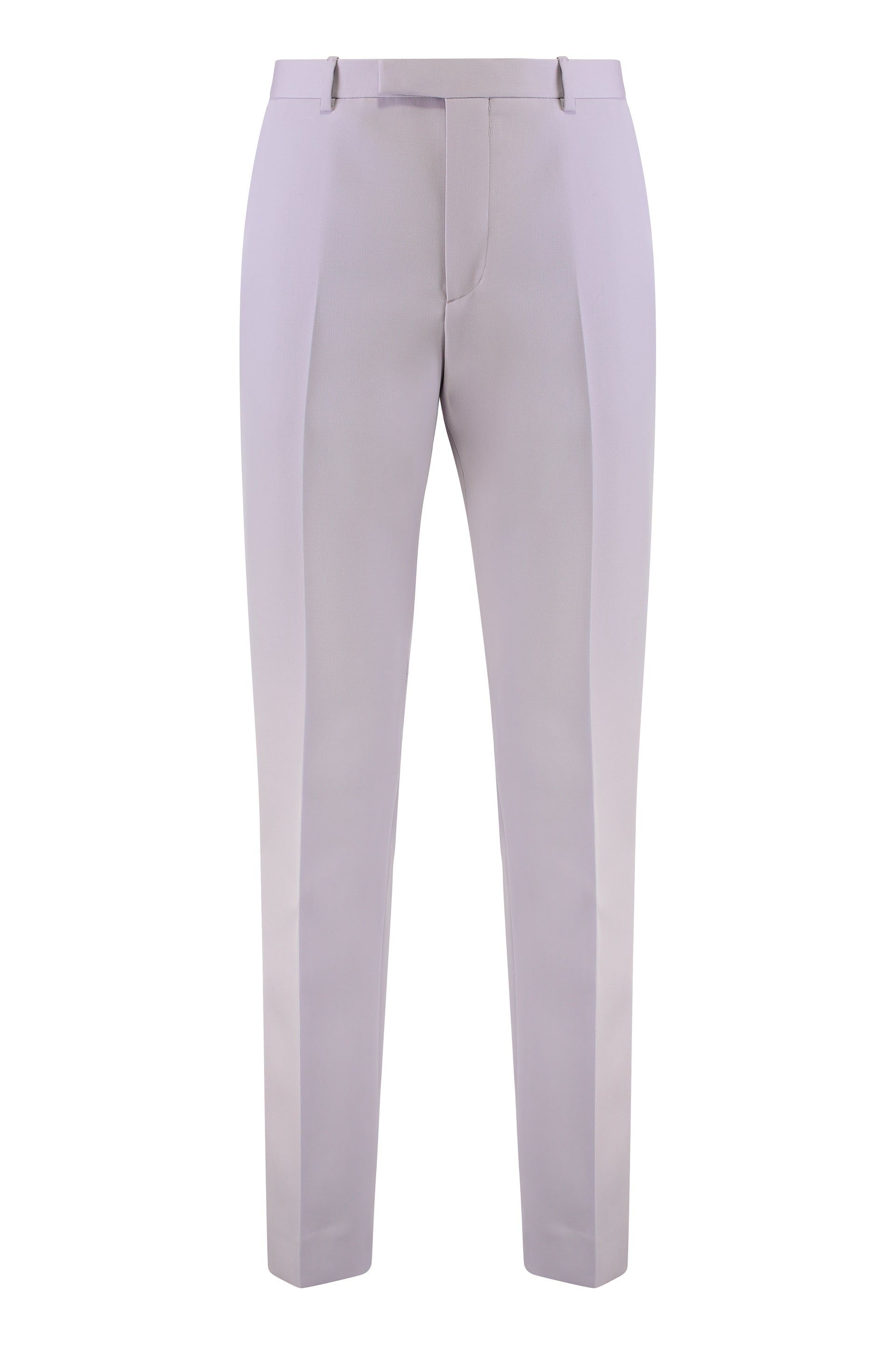 Men's Wool Gabardine Straight-Leg Trousers with Back Split