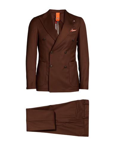 Man Suit Brown Size 36 Polyester, Viscose, Elastane