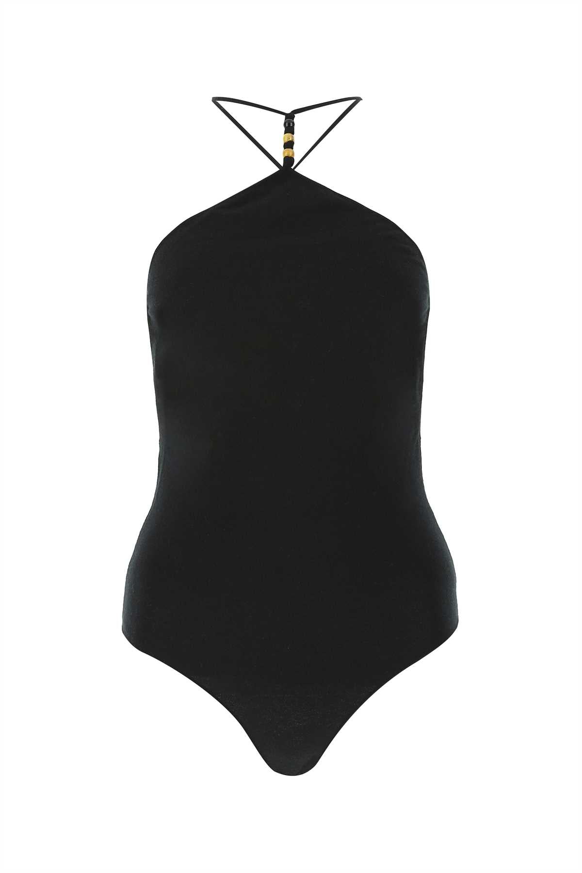 Cashmere Halter Bodysuit — Black