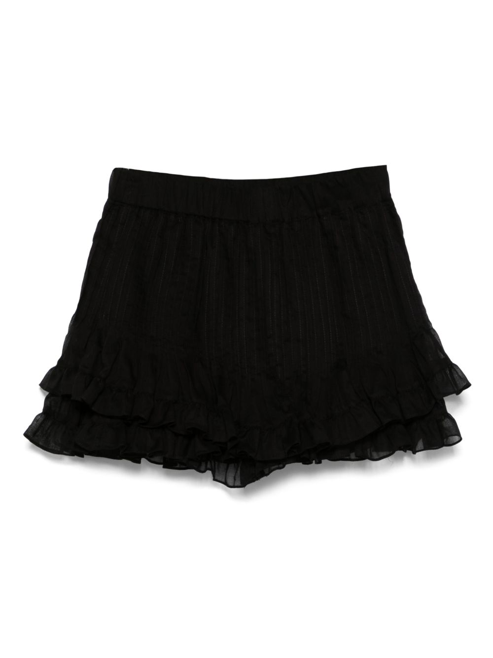 Pleated cotton shorts - Black