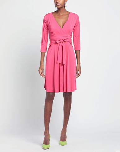 Rossopuro Woman Midi dress Fuchsia Size L Polyester, Elastane