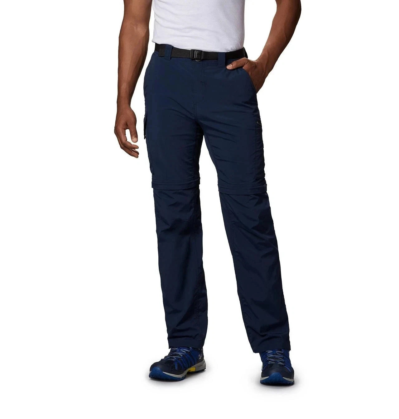Men's Silver Ridge Pants Navy Blue Convertible Hiking Camping JZZ447