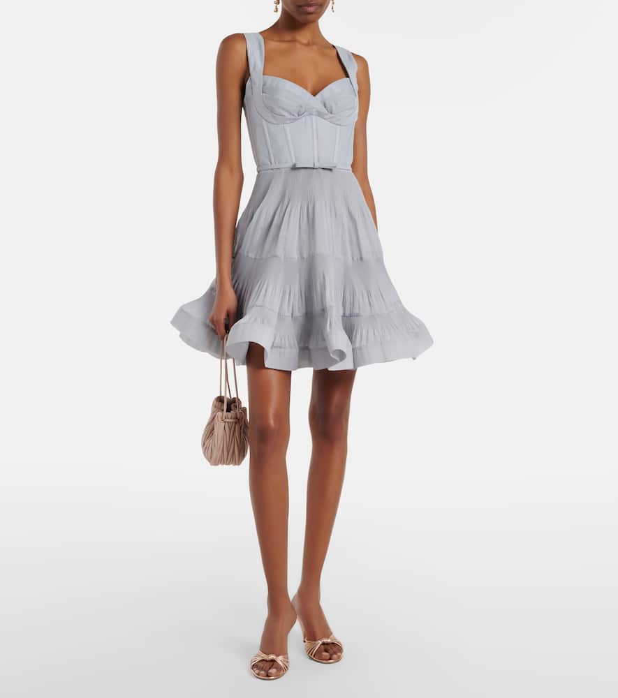 Pleated bustier minidress