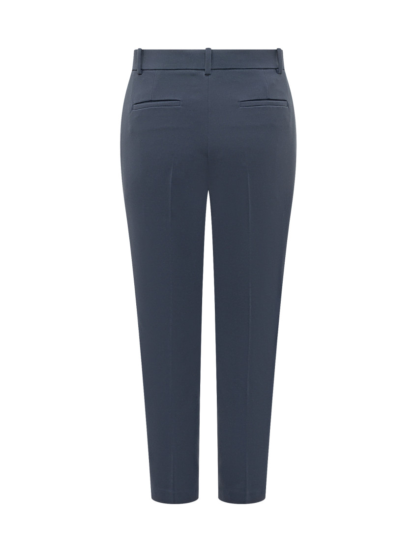 Blue Straight Flat Front Pants
