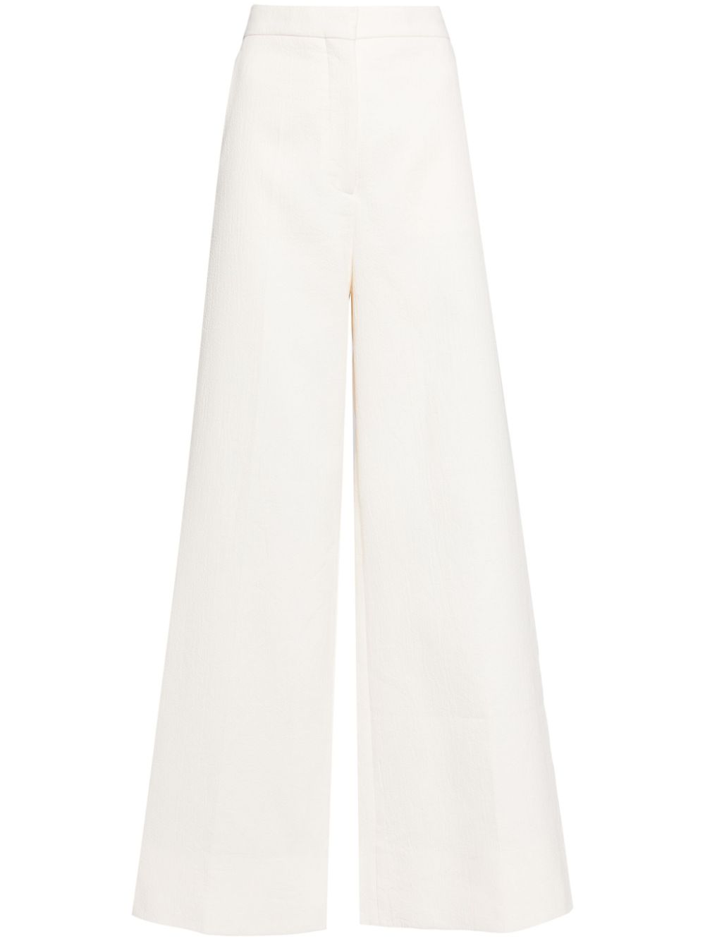 High-waisted wide-leg trousers - White