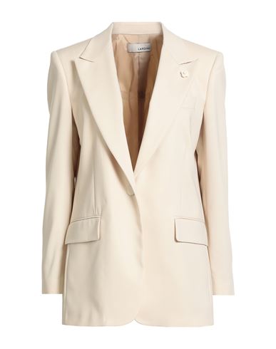 Woman Blazer Cream Size 8 Cotton, Polyamide, Elastane