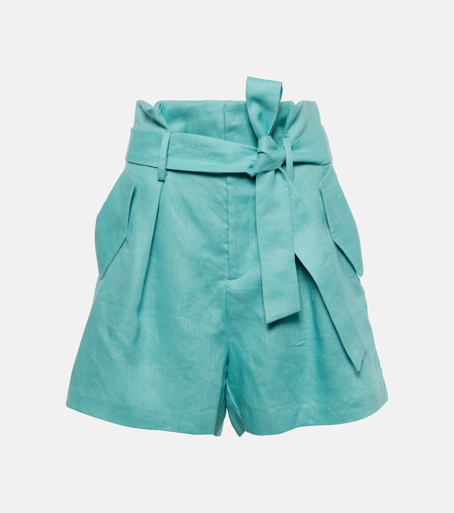 Orquidea high-rise linen shorts