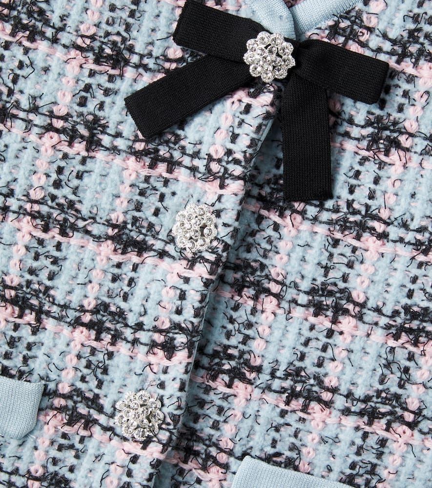 Checked cotton-blend tweed jacket