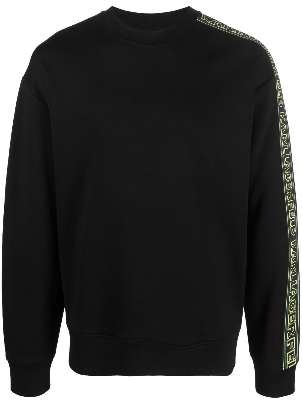 Logo-tape crew neck sweatshirt - Black