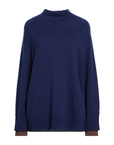 Woman Turtleneck Blue Size 10 Wool, Cashmere
