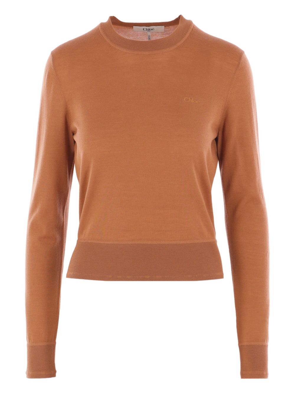 Logo-embroidered crew-neck top - Brown