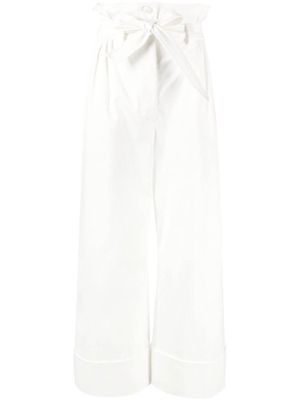 Paper-bag waist trousers - White