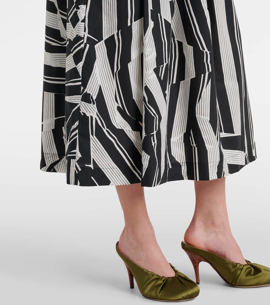 Printed cotton midi skirt