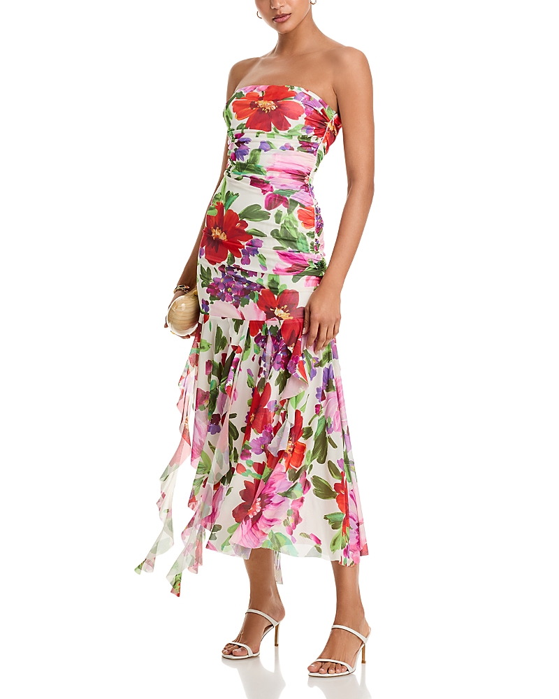 Floral Mesh Midi Dress - Exclusive