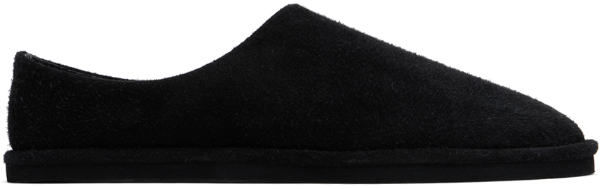 AURALEE Black Suede Slippers