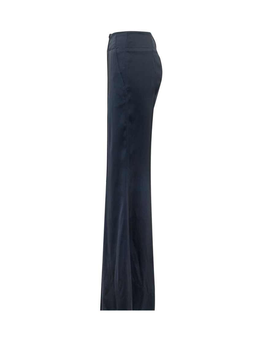 Blue Regular Flat Front Pants