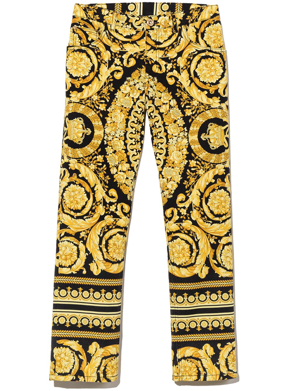 Barocco print straight-leg jeans - Black