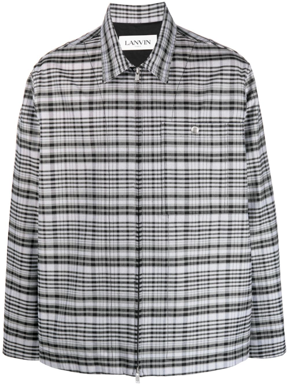 Zip-up checked jacket - Grey