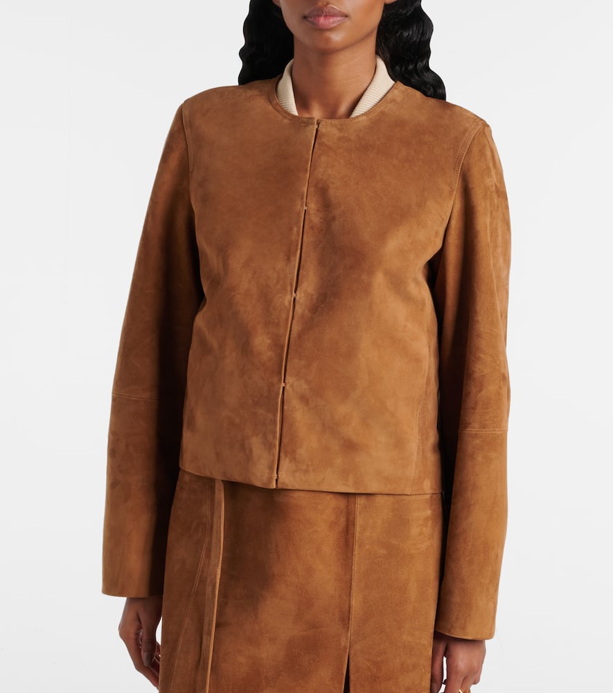 Cropped suede jacket