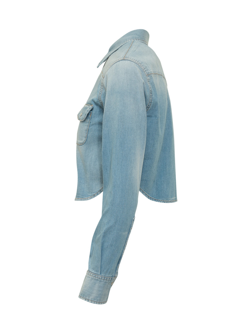 Blue Denim Regular Solid Shirt