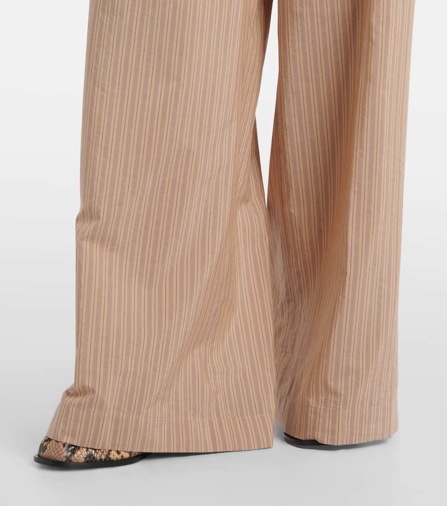Striped cotton-blend palazzo pants