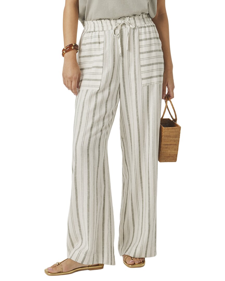 Stella Stripe Linen-Blend Paperbag Pant