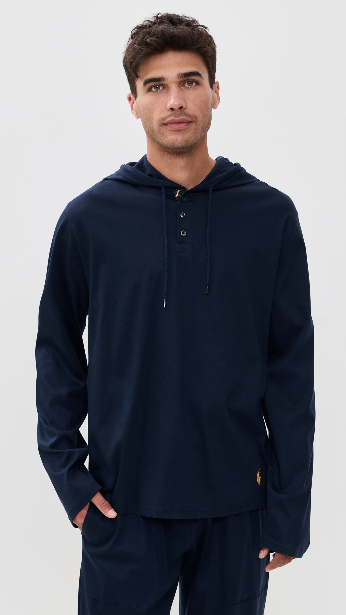 Mercerized Cotton Hoodie Cruise Navy