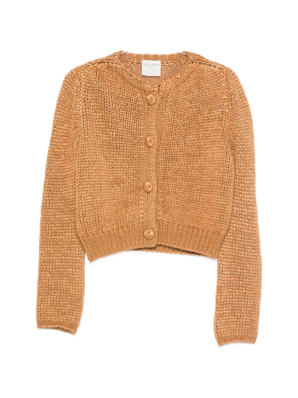 Chunky Knit Cashmere Blend Cardigan — camel